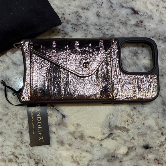 Bandolier Shimmering Metallic Phone Case - Black and Silver - Picture 3 of 8